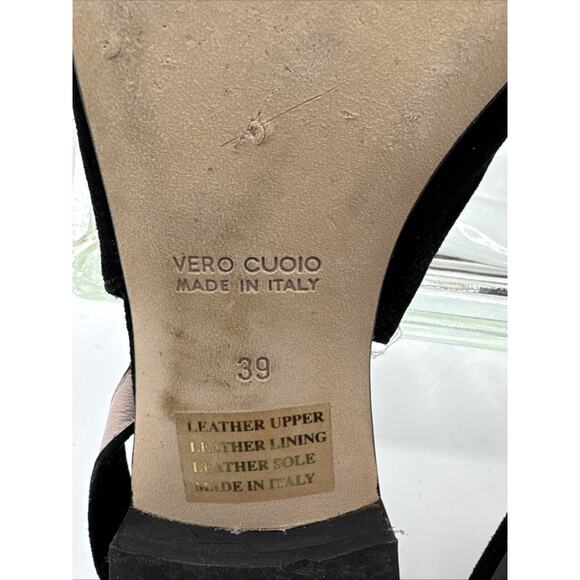 Robertson Madison Mules 9M Black Suede Italy Pointed Toe Slip-On Flats - Picture 5 of 6